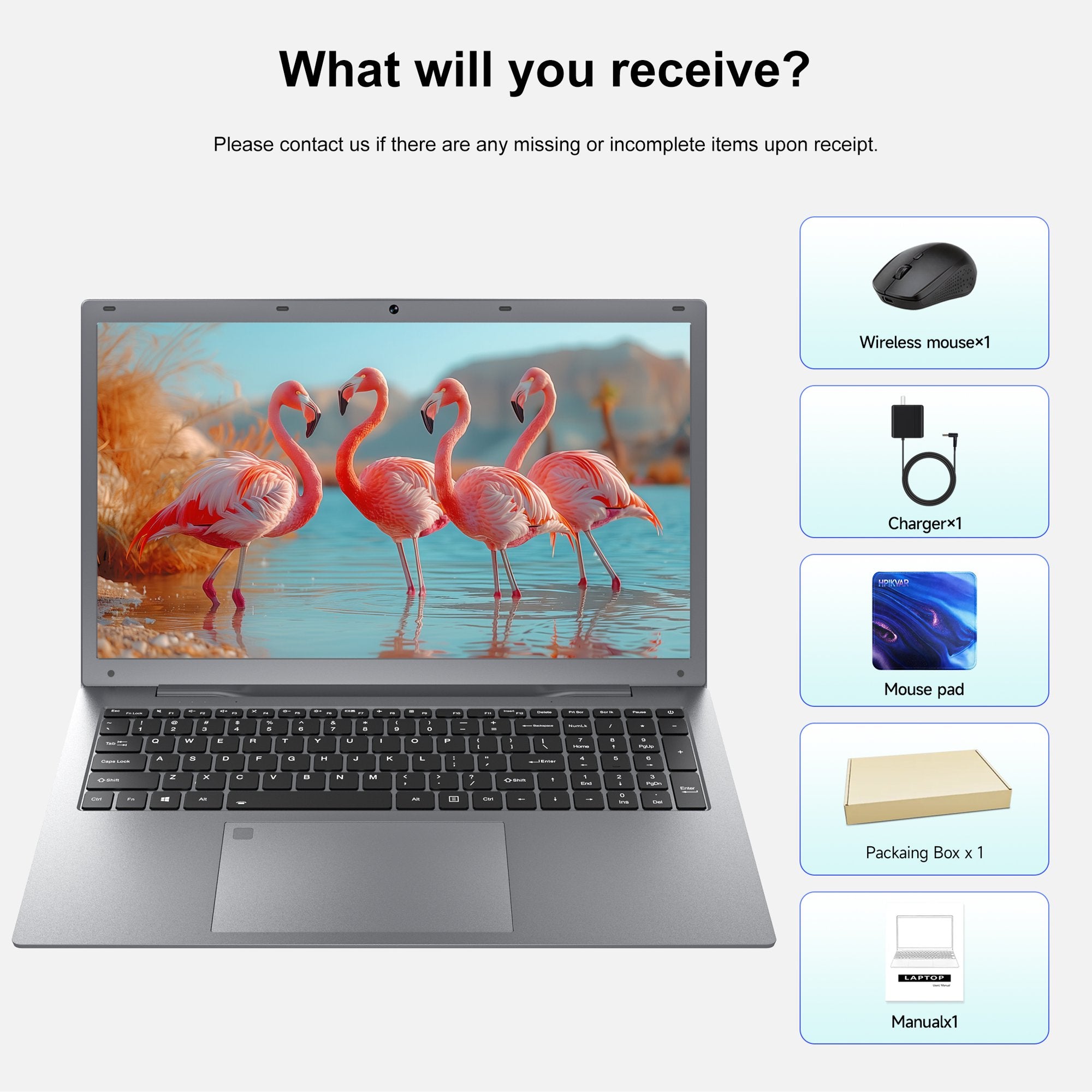 HPIKVAR 17.3" Windows 11 Laptop Computer, DDR4 16GB RAM 256GB SSD, Backlit KB, Mouse and Mouse Pad, Intel N4505 (up to 2.9GHz) with Office 2024, 1080P FHD Display for Business, Student